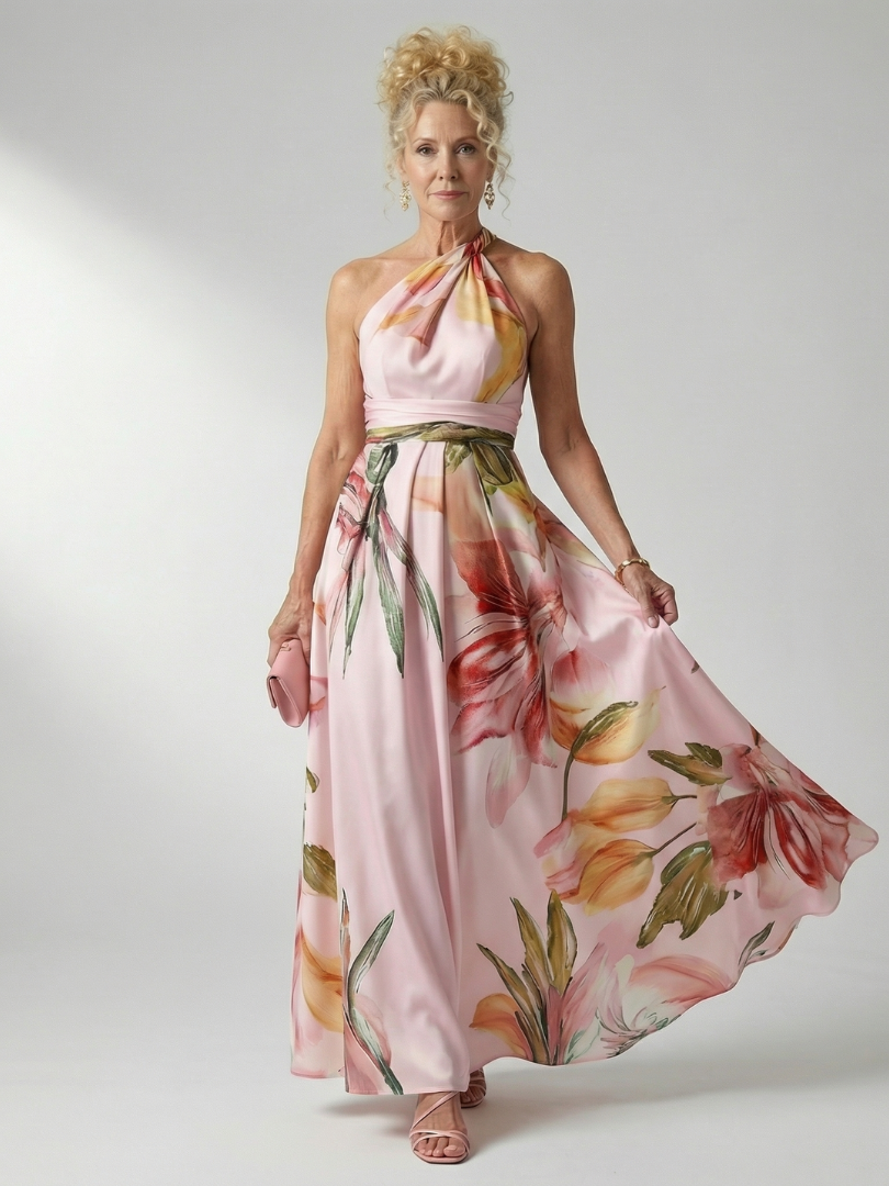 Amiel | Lekka sukienka maxi w kwiaty