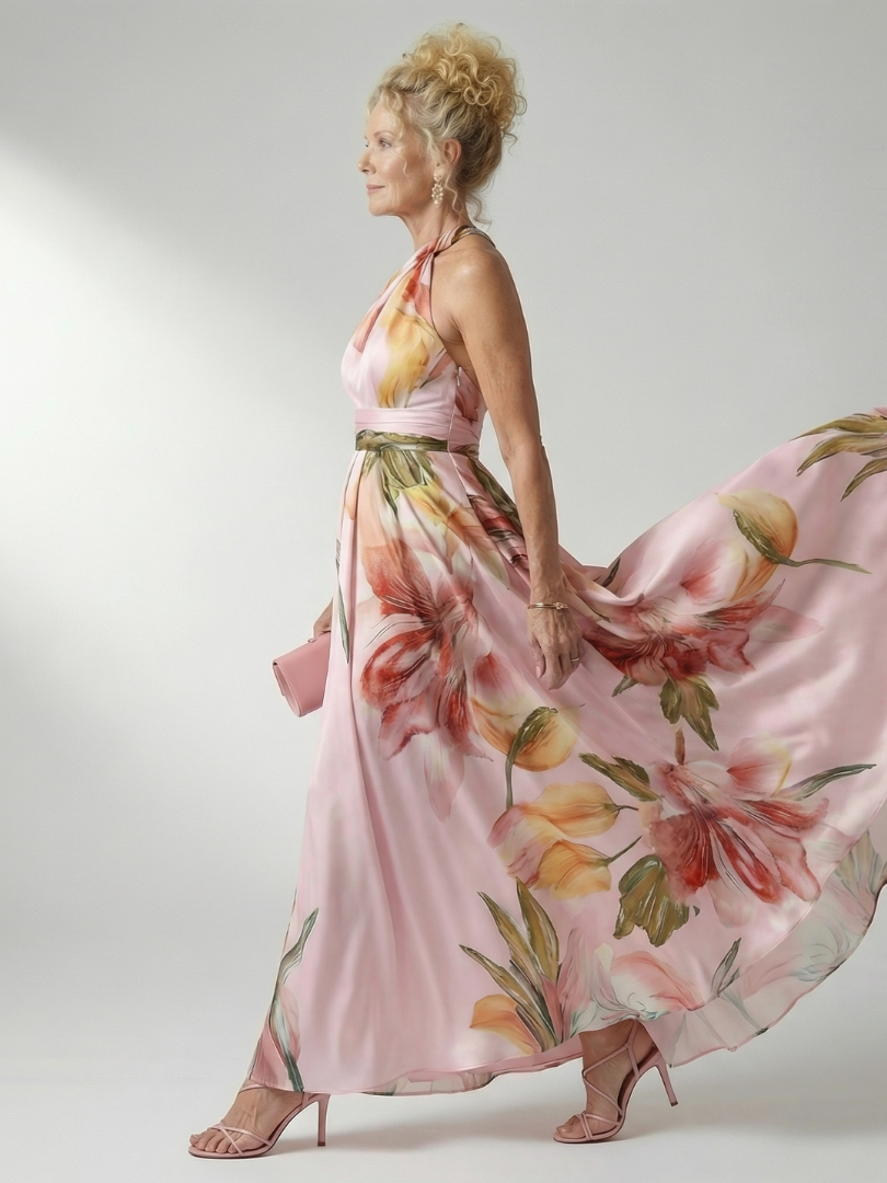 Amiel | Lekka sukienka maxi w kwiaty