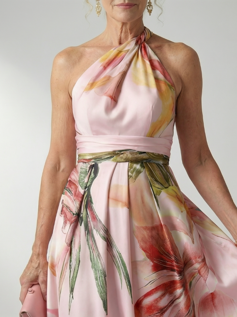 Amiel | Lekka sukienka maxi w kwiaty