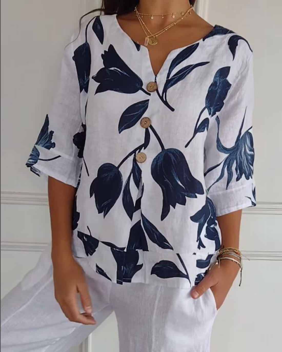 Elisa | Luźna Koszula Kwiatowa