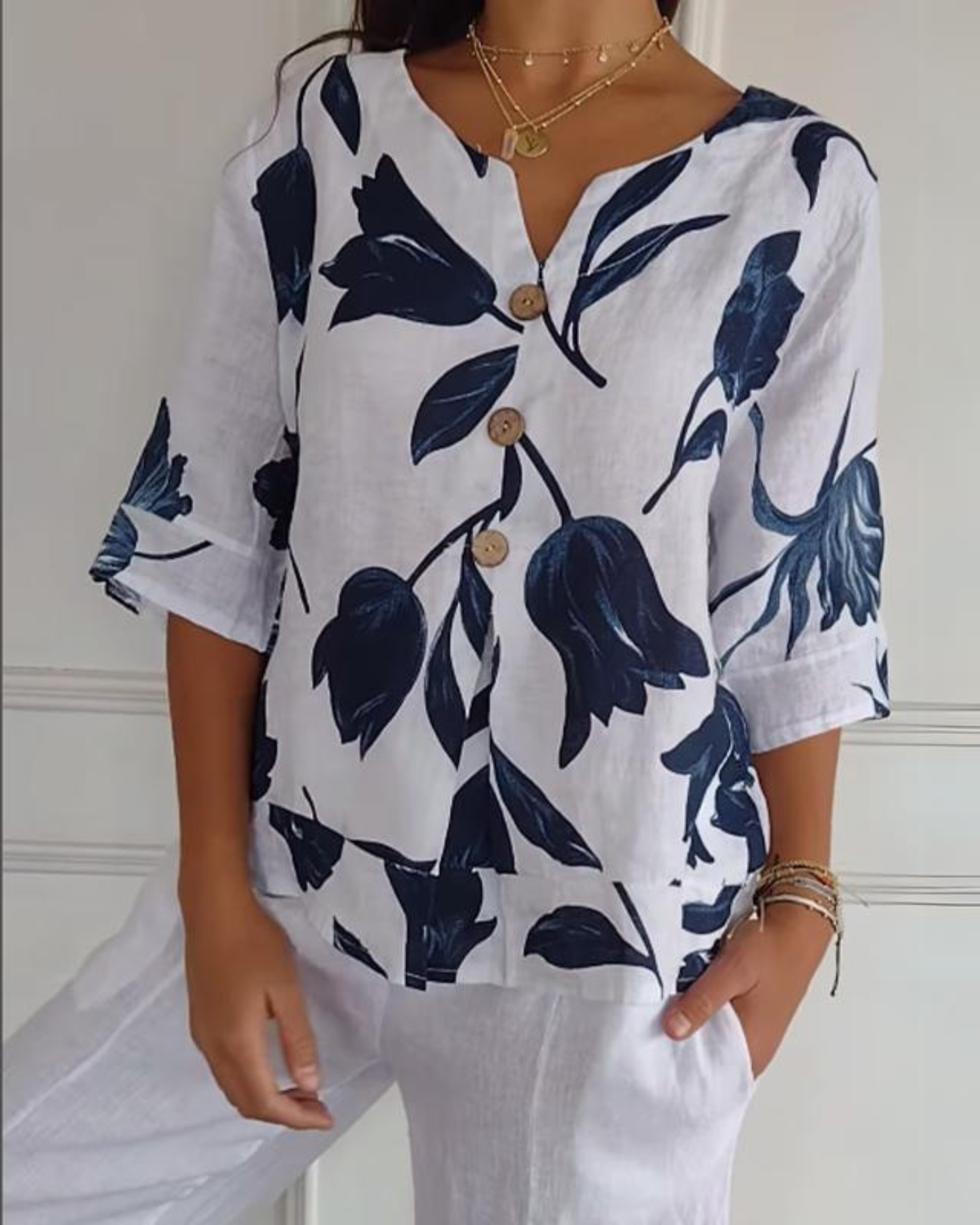 Elisa | Luźna Koszula Kwiatowa