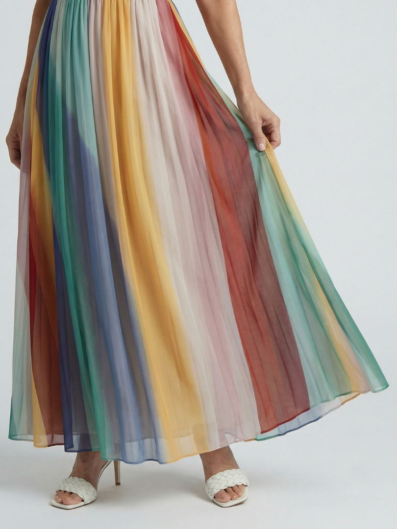 Serene | Sukienka maxi w jasne paski