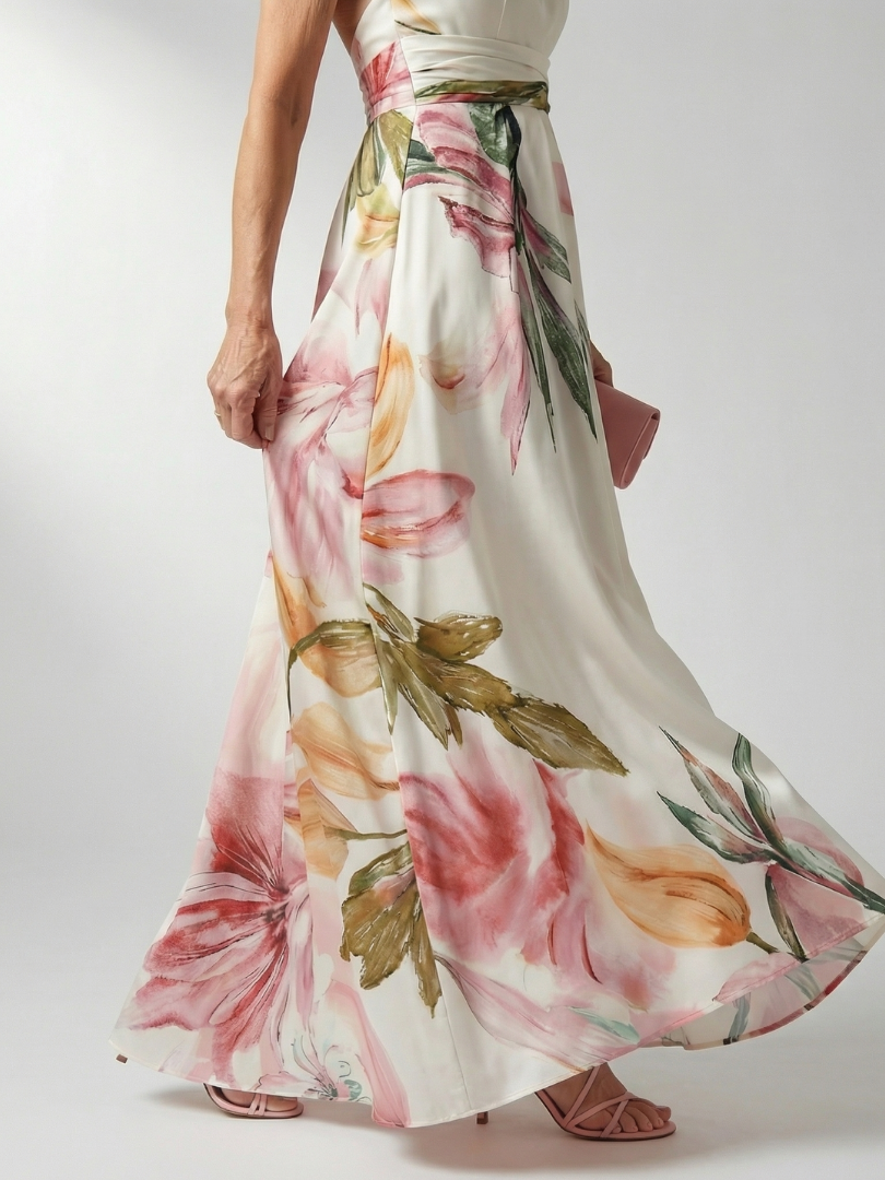 Amiel | Lekka sukienka maxi w kwiaty