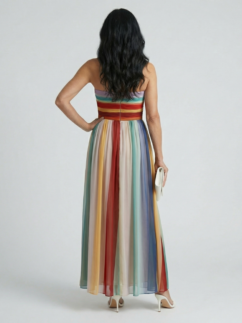 Serene | Sukienka maxi w jasne paski