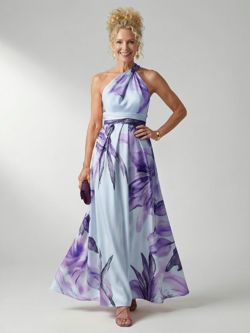 Amiel | Lekka sukienka maxi w kwiaty