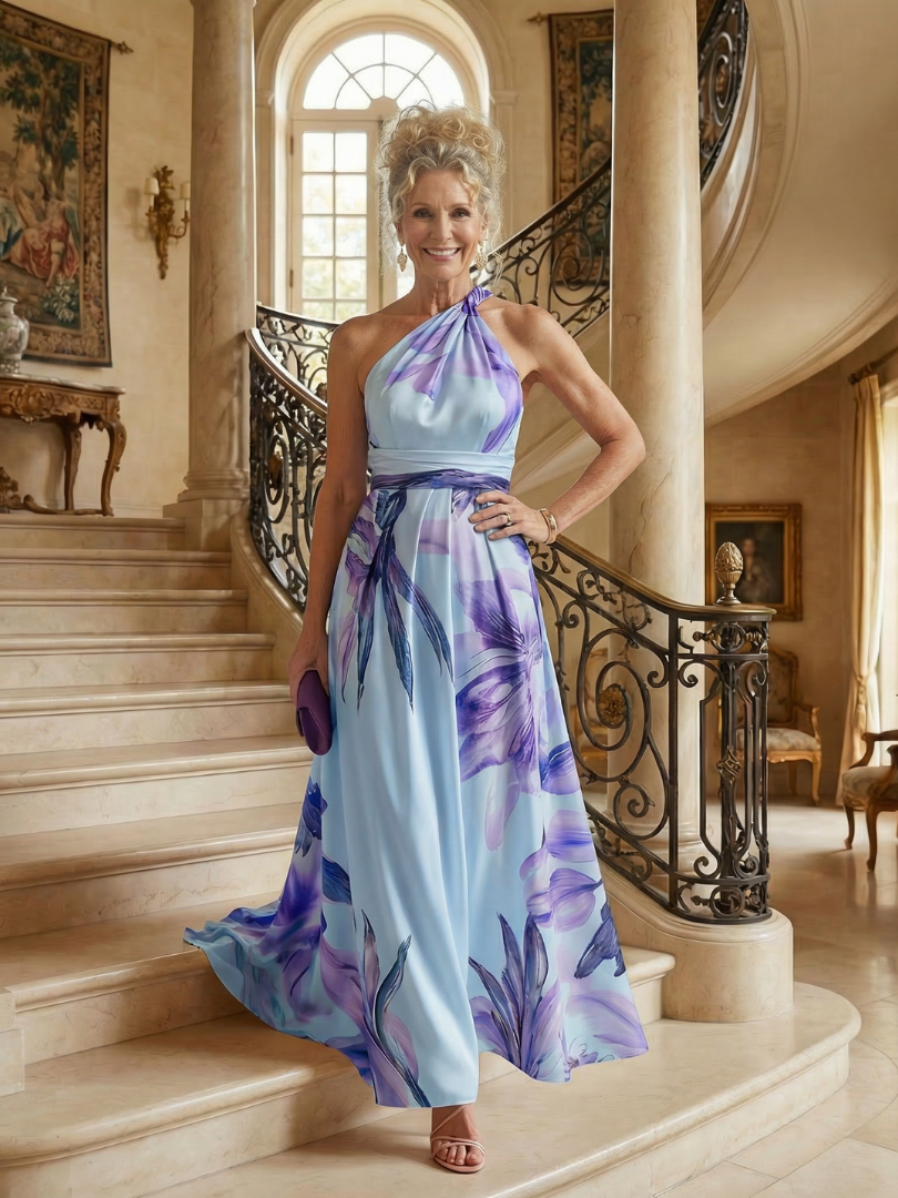Amiel | Lekka sukienka maxi w kwiaty