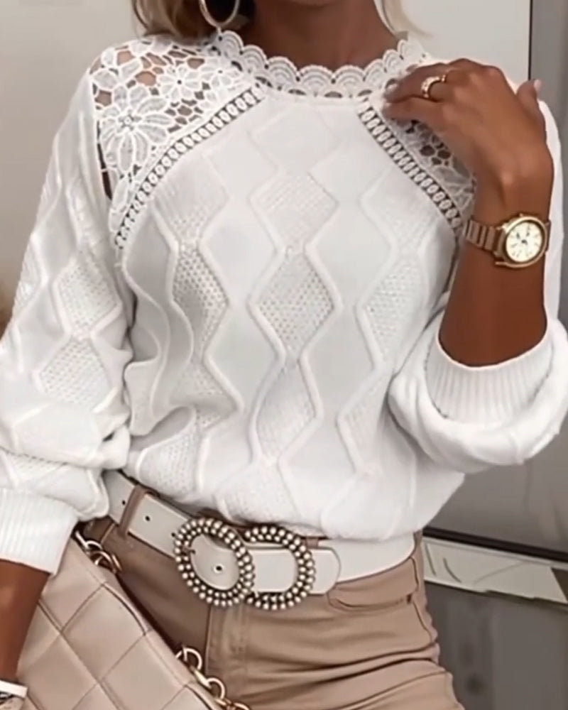 Alina | Sweter Koronkowy Patchwork