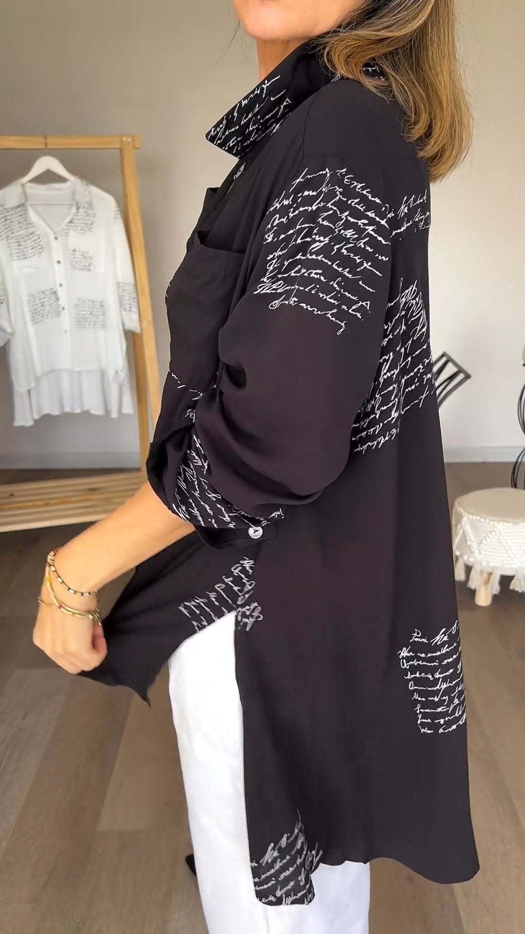 Callista | Koszula z Ręcznym Wzorem