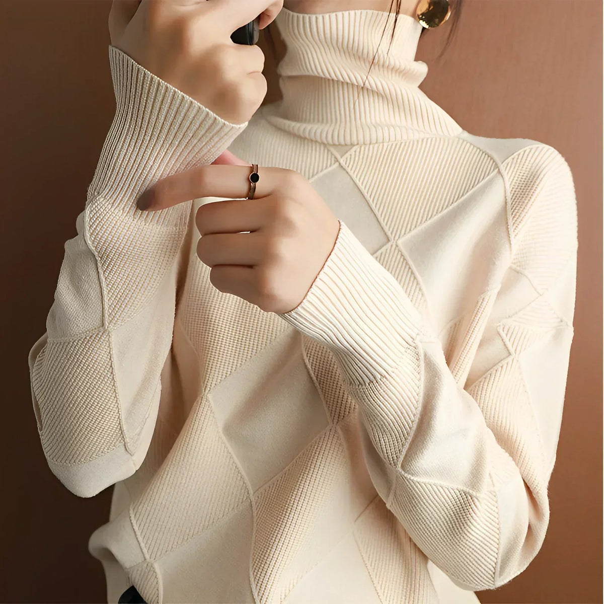 Marcelle | Gruby Sweter z Golfem