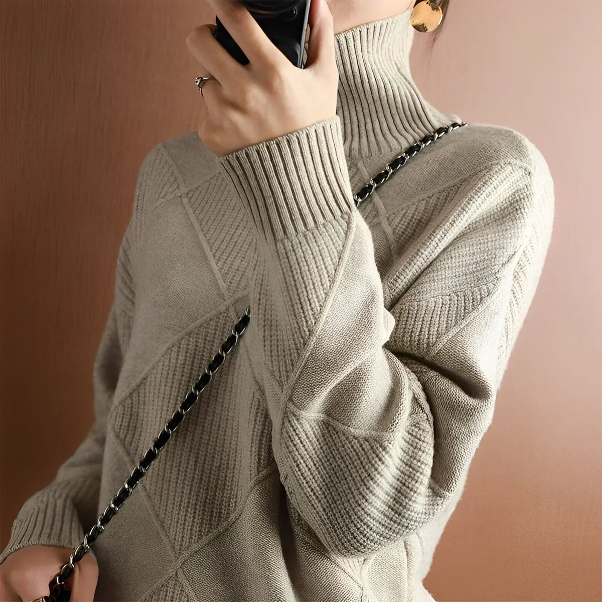Marcelle | Gruby Sweter z Golfem