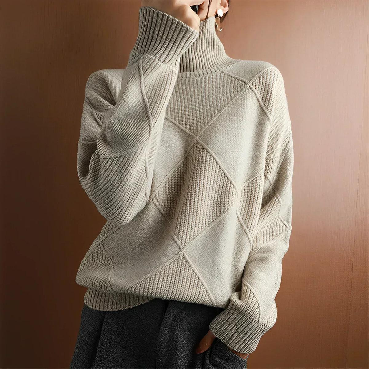 Marcelle | Gruby Sweter z Golfem
